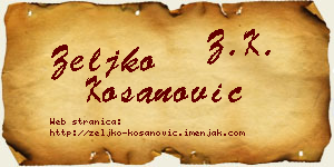 Željko Kosanović vizit kartica